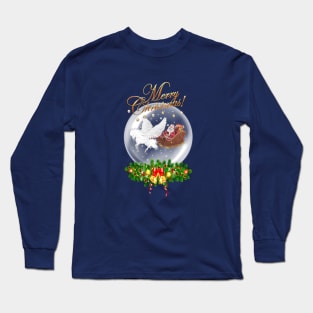 Merry Christmas Greeting. Pegasus, The Helping Hand Long Sleeve T-Shirt